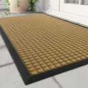 MontVoo-Door Mat Outside Entrance Outdoor Indoor Front Doormat for Entryway-Durable Rubber Backed Welcome Entry Mat Non Slip Dirt Trapper Absorbent-Yellow 17’’x30’’