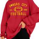 UNIQUEONE Game Day Sweatshirt Women Football Sweatshirts Football Mom Hoodie Touchdown Shirt Casual Crewneck Pullover (Red, S)