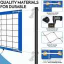 Inground Pool Volleyball Net Set with Max 26 FT Adjustable Length, 3 Heights Adjustable Outdoor Volleyball Set for Pool with 2 Volleyballs and Carry Bag
