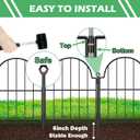Blingluck Garden Fence, 22 in(H) x 10.83 ft(L) Arched Rustproof Metal No Dig Fence Garden Fence Border, Ground Stake Animal Barrier Fence for Rabbit Dog, Outdoor Decor for Yard & Patio