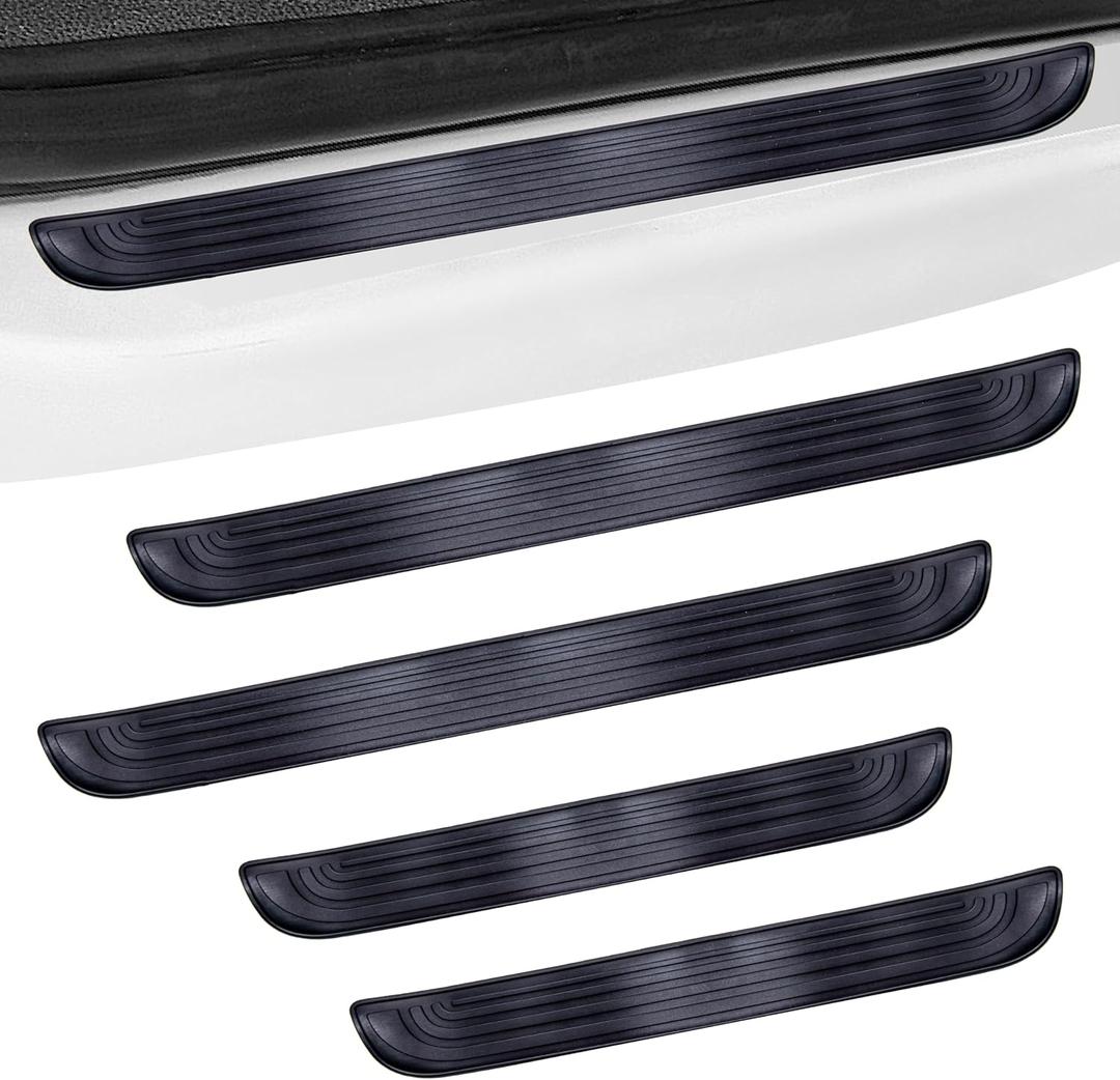 4PCS Car Door Sill Protector, Universal Threshold Protection for Cars, Automotive Rubber Scratch Resistant Entry Sill Guards, Doors Edge Step Dust Shield Cover for Car/SUV