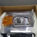 APSVE Chrome Amber Headlight Assembly w/Bulbs For 2014 2015 2016 2017 2018 GMC Sierra 1500, 15-19 GMC Sierra 2500HD 3500 HD Head Lights Headlamp Replacement L+R