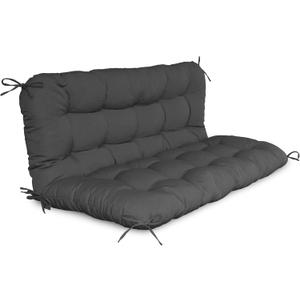 YEFU Porch Swing Cushion, Outdoor Swing Cushions Replacement with Backrest, Waterproof Bench Cushion for Patio Furniture, 48x40x5 Inch, Dark Grey