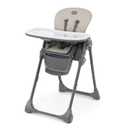 Chicco Polly Space-Saving Foldable High Chair with Easy-Clean Seat Pad, High Chair for Babies and Toddlers with Multi-Position Recline and Height Adjustment, for Children up to 40 lbs., Taupe/Beige