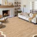 GarveeHome Scalloped Washable Rug 8x10 Rugs for Living Room Modern Bedroom Rug Large Area Rug Non Slip Throw Rugs Soft Low Pile Stain Resistant Carpet for Nursery Classroom Dining Room 8'x10' Brown