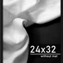 Picrit 24x32 Poster Frame, Black Engineered Wood Picture Frame for Horizontal or Vertical Wall Mounting and Displaying Artwork Photos, 1 Pack