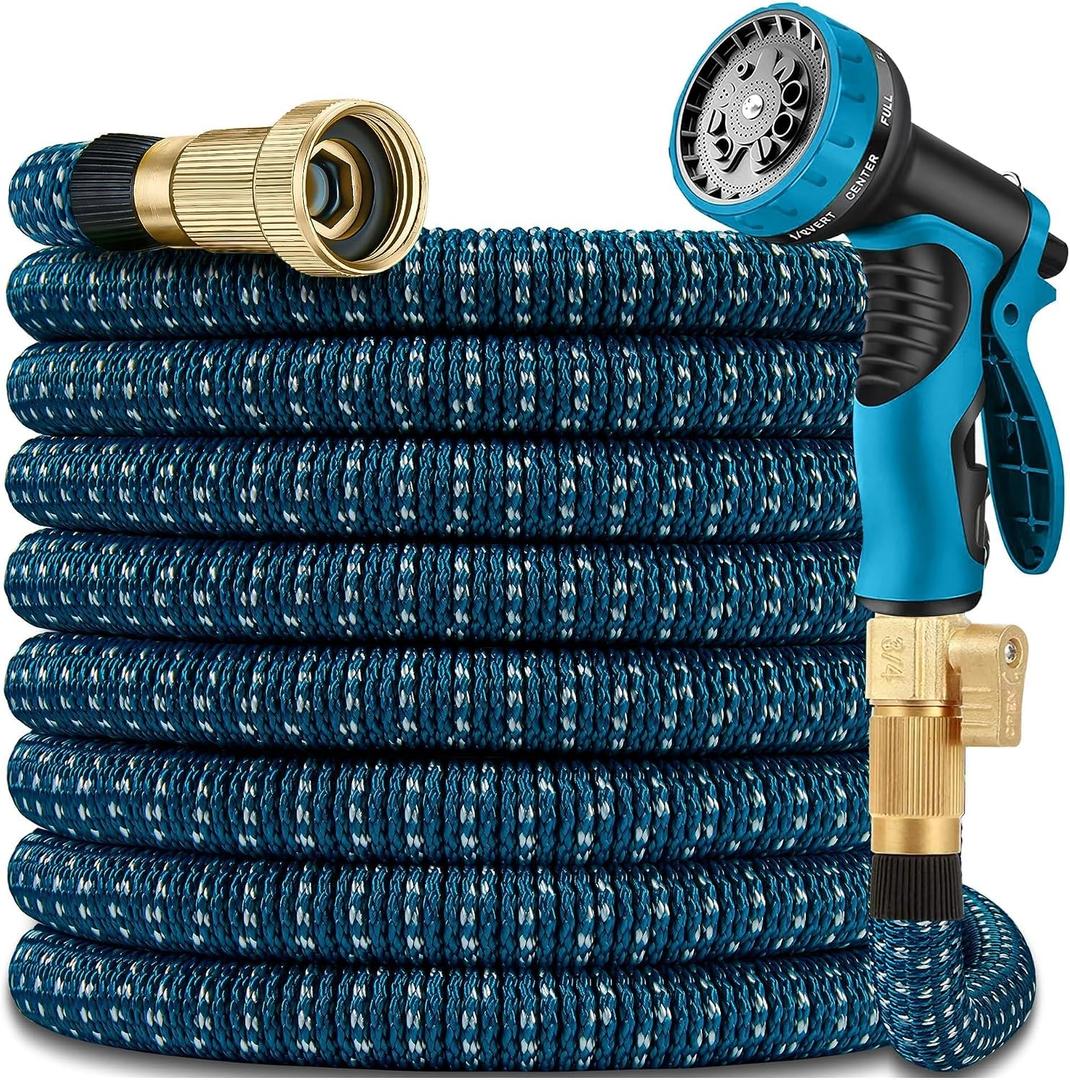 100 ft Expandable Garden Hose - Lightweight, Ultra Flexible, Durable, Kink-Free Expanding Garden Hoses - RV, Marine and Camper Heavy Duty Water Hose