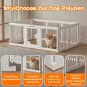 Clear Acrylic Dog Playpen with Door, 8-Panel 24 Inch Tall Indoor Puppy Enclosure with Secure Lock Door. Lightweight, Durable Washable Plastic, Easy Setup, Low Maintenance & Simple CleaningWhite