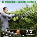 22-Inch Brushless Hedge Trimmer Cordless with Battery & Charger
20V Electric Bush & Shrub Trimmer | 180° Rotatable Handle | Dual-Action Blade | Dual-Safety Switch for Garden Yard Care