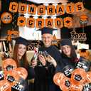 Graduation Decorations 2026 Orange Themed Set - Congrats Grad Banner, Class of 2026 Backdrop, Balloons & Streamers Kit - Complete Party Supplies for High School & College Celebrations