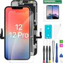EXW for iPhone 12/12PRO Screen Replacement 6.1" Full HD LCD Display Digitizer, Quality Touch Screen with Repair Tools, Waterproof Seal Compatible with A2172, A2402, A2404,A2403, A2341, A2406, A2408