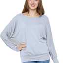 Batwing Tops for Women  Oversized Casual T-Shirt with Banded Waist (XL)
