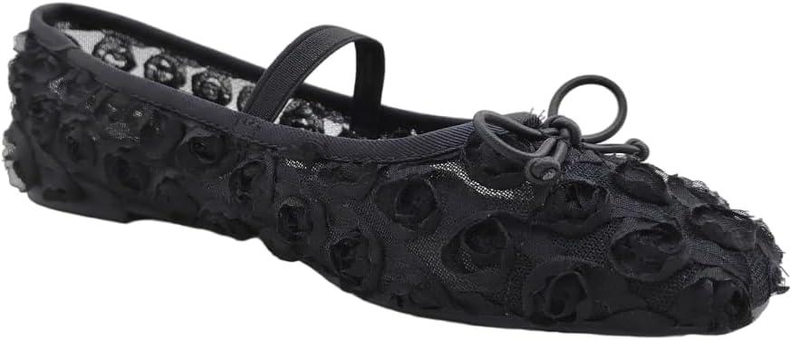 Kenneth Cole Womens Myra Mesh (9, Black Floral Mesh)