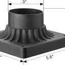Emliviar Outdoor Post Light Mounting Bases 2 Pack - Cast Aluminum Pier Mount Base Adapter in Black Finish, 20069-2PK BK