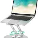 Laptop Stand for Desk Adjustable Computer Stand with 360 Rotating Base Ergonomic Laptop Riser Mount for Desk Foldable Protable Computer Desk Fits with MacBook Pro Air, Round