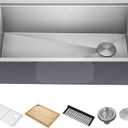 KRAUS Kore 32-Inch Undermount Workstation 16 Gauge Single Bowl Stainless Steel Kitchen Sink with Accessories, KWU110-32