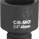 uxcell 3/4-Inch Drive 12 Point Impact Socket 46mm Metric Spindle Axle Nut Socket Driver Wrench for Auto Repair Easy Removal