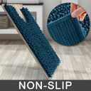 Yimobra Toilet Rug U Shaped Washable 24x20 Inch - Ultra Soft Absorbent Chenille Bath Rugs for Toilet, Quick Dry & Machine Washable, Non Slip Contour Bathroom Mat, Peacock Blue