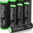 HiQuick AA AAA Rechargeable Batteries Combo - 2800mAh AA Batteries (4 Pack) and 1100mAh AAA Batteries (4 Pack), Performance 1.2V Ni-Mh Battery