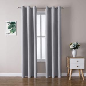 ChrisDowa Grommet Blackout Curtains for Bedroom and Living Room - 2 Panels Set Thermal Insulated Room Darkening Curtains (Light Grey, 42W x 84L) ChrisDowa Grommet Blackout Curtains for Bedroom and Living Room - 2 Panels Set Thermal Insulated Room Darkening Curtains (Light Grey, 42W x 84L)