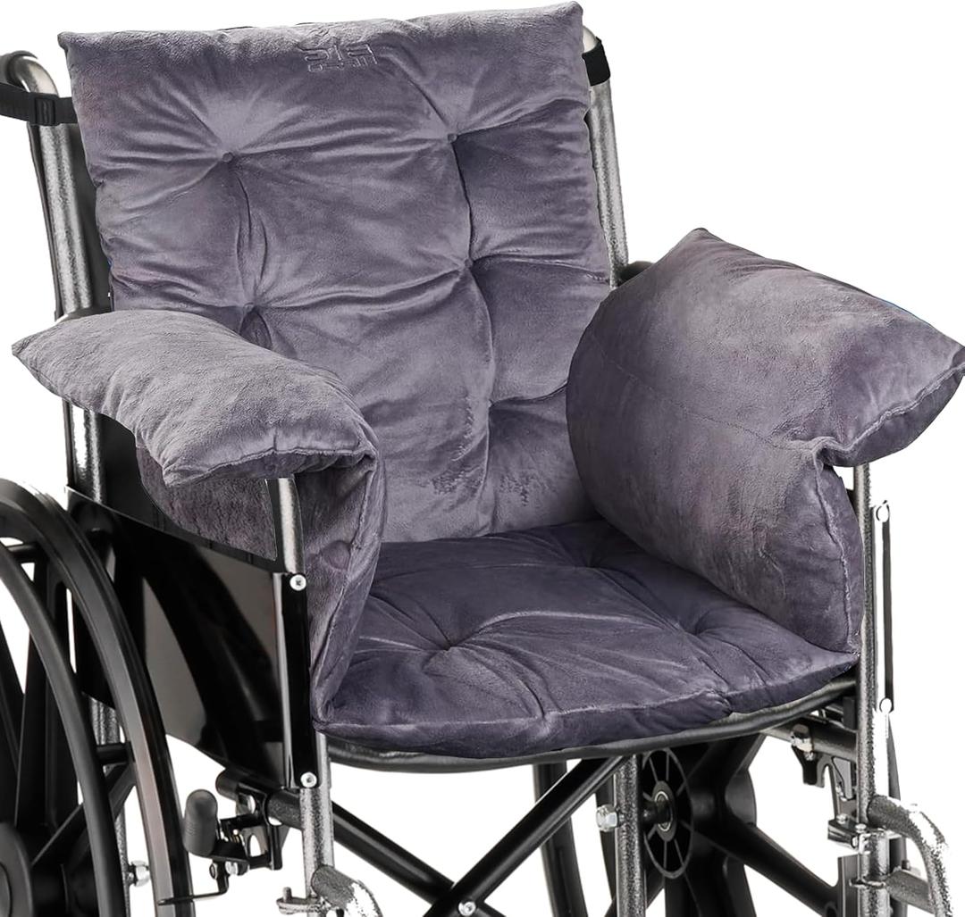 Big Hippo Wheelchair Seat Cushions, Comfortable Wheelchair Cushions for Pressure Relief, Soft Wheelchair Seat Cushions Pain Relief -17 17 Inches - Gray (Grey)