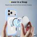 Designed for iPhone 17 ProMax Case with Magnetic Ring, Compatible with MagSafe, Slim Clear Case with Wave Design & Camera Control, Shockproof & Drop Protection, Transparent Phone Cover, Blue