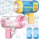 Bubble Machine, 2 Pack Bubble Gun for Toddlers, Toys for Kids 3 4 5 6 7 8 Years Old, Bubbles Maker Blower, Toy for Boys Girls Outdoor Indoor Birthday Wedding Party, Gifts for Ages 4-8 (Blue+pink)