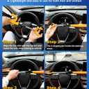 Tevlaphee Steering Wheel Lock - Anti Theft Device with Adjustable Car Wheel Lock, 3 Keys (Yellow)