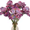 5pcs Iris Artificial Flower Real Touch PU Faux Flower 17.7" Fuchsia Iris Flowers with Flower Bud for Home Table Centerpieces Wedding Floral Arrangements (Fuchsia)