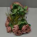 Hotop 20 Pcs Artificial Rose Flowers with Long Stem,Real Touch Silk Realistic Plastic Bouquet Roses Bulk for Home Decor Bridal Wedding Party Table Centerpieces Decorations(Dusty)