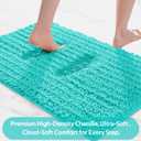 ACCUMTEK Upgrade Extra Large Teal Green Bathroom Rug Set 3 Pieces Ultra Soft, Thick Absorbent Bath Mats, Non Slip Chenille Toilet Mat for Bathroom, Bedroom, Kitchen, Turquoise