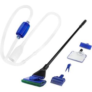 AQUANEAT Aquarium Vacuum Siphon, Hand Pump Fish Tank Water Changer, with Fish Net Algae Scraper 5 in 1 Cleaning Set