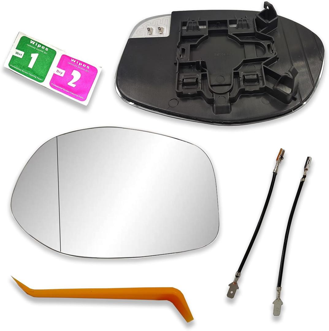 Driver Left Side Heated Mirror Glass Compatible with 2014 2015 2016 2017 Honda Odyssey Heated Convex Mirrors with Back Holder