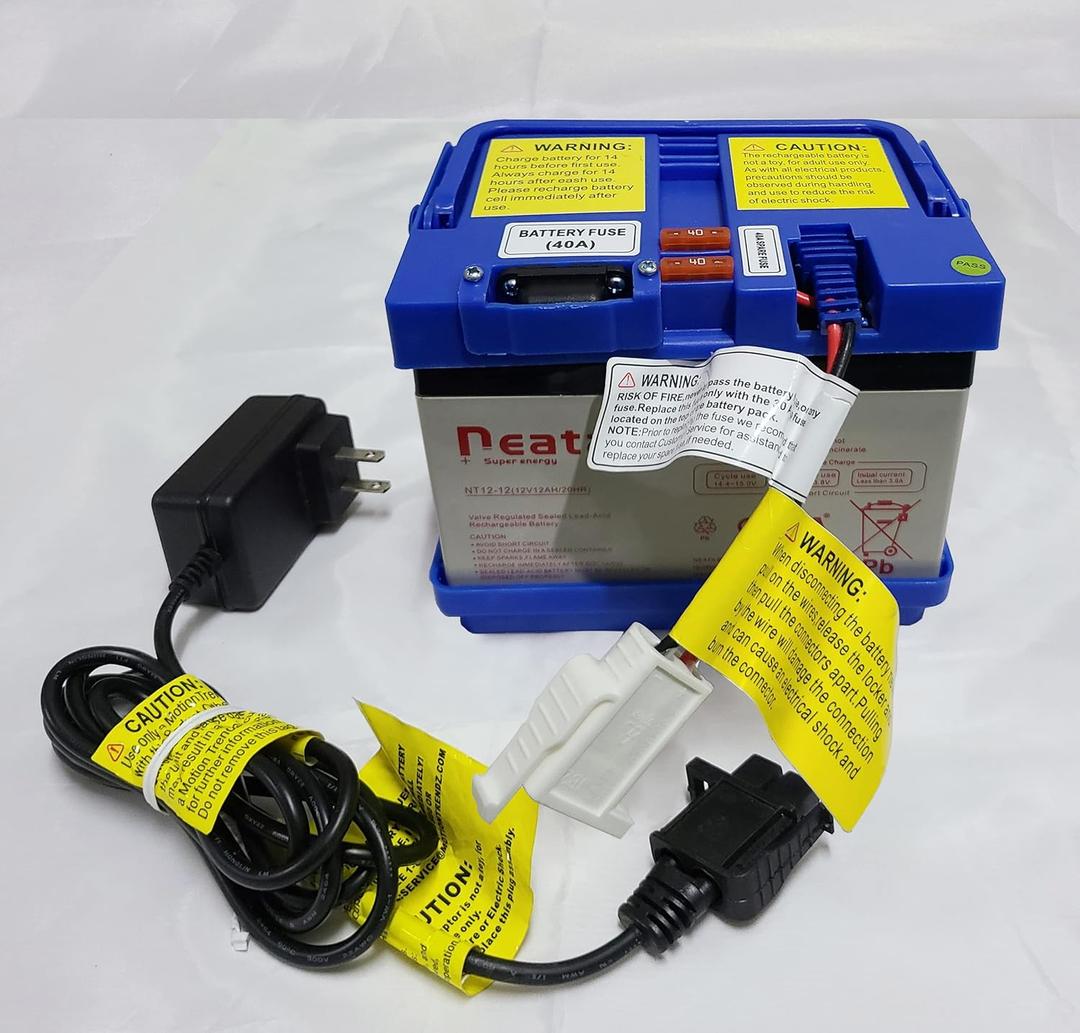 12 Volt and Charger for Kids Powered Ride On for Action Wheels for Disney Frozen Sleigh for Hello Kitty Food Truck/for Motion Trendz for Yamaha Raptor 700R