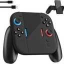 Black Switch 2 Charging Grip Stand, Compatible with Nintendo Switch 2 for Left/Right Controller Charge Handle Grip, Convenient Charge and Play at The Same time