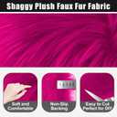 25x25CM Hot Pink Faux Fur Fabrics Square, Plush Fluffy Fuzzy Cut Craft Fur, Craft Beard Hair, Beard Miniature Dolls Rugs Mats Gift, Winter Halloween Christmas Costume Party Decorations
