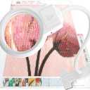 LED Magnifying Lamp for Diamond Painting Tools, 4X & 6X Magnifier LED Light with Clip and Flexible Neck for 5D Diamond Painting and Cross Stitch Tool Accessory Magnifier Lamp, White