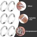 200Pcs Aluminum Alloy Glitter Bridal Shower Rings, Silver Fake Engagement Wedding Rings Glitter Decoration Ring for Party Favors, Table Decorations, DIY Crafts