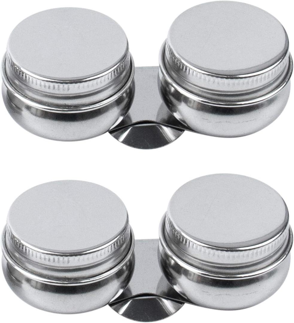 AUEAR, 2 Pack Stainless Steel Oil Painting Double Palette Cup with Screw Lid Dipper Clip for Watercolor Gouache