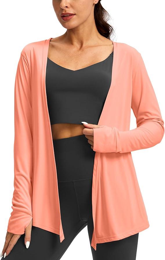 Soothfeel Women's UPF 50+ Sun Shirt Long Sleeve UV Sun Protection Shirts Lightweight Cardigan for Women with Pockets SPF Swim Cover Up  XL