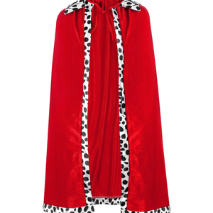 SATINIOR Red Prince Cloak Queen Robe Mardi Gras Costume Stage Performances Royal Cape for Halloween Costume Party Accessory(Adult Size)