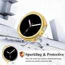 Bling Band with Case Compatible for Samsung Galaxy Watch 8 40mm 44mm, Women Diamond Butterfly Metal Bracelet Rhinestone Strap with Protector Case