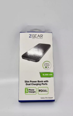 Zgear Slim Power Bank 10,000 mAh with DUAL Charging Ports