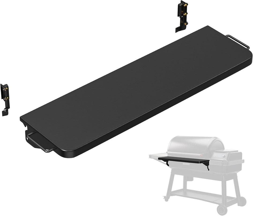 AJinTeby Folding Front Shelf for Traeger Grills with Pal Rail System, BAC605 P.A.L. Pop-and-Lock Front Shelf Grill for Traeger Timberline XL and Ironwood XL wtich Pal Rail System Only