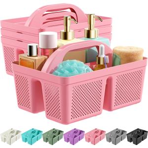 3 Pack Portable Shower Caddy, Integrated Handle, Reinforced Plastic, Organizer Storage Bathroom Supplies and Beauty Products, Cleaning Supplies, Shower Basket for Home, Dorm, Shelf and Cabinet