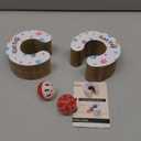 2Pcs Magic Organ Cat Scratcher Cardboard, Foldable Scratching Board, Interactive Cat Toy with Bell Ball, Corrugated Cardboard Scratch Pad for Indoor Cats, Round (Wool White)