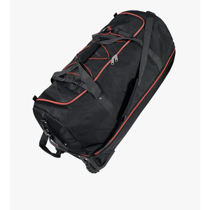 110L Expandable to 140L 32” Foldable Oxford Soft-Sided Rolling Duffle Bag with 2 Heavy-Duty Wheels,3 Large Compartments,Adjustable Shoulder Strap and Attached Organizer Pouch,Black Red