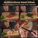 Amorston Steak Knives, Steak Knives Set of 8, Stainless Steel Steak Knife Set, Serrated Knives Dishwasher Safe, Elegant Black