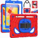 Grifobes for iPad 9th/8th/7th Generation Case 2021/2020/2019 (10.2 inch)
Full Protection with Screen Protector/Pencil Holder/Stand,Hand/Shoulder Strap for i Pad 9/8/7 Cover Red+Blue