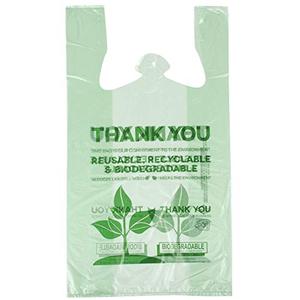 Green T-Shirt Thank You Plastic Bags (Pck of 500 Bags)